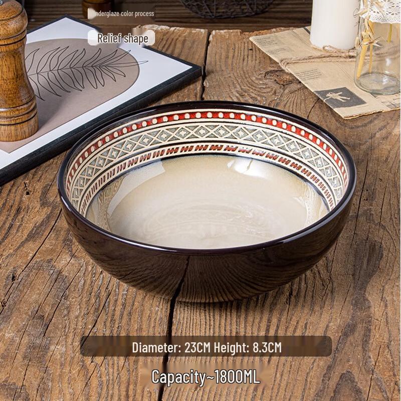 Nordic Bohemian Ceramic Deep Serving Bowl