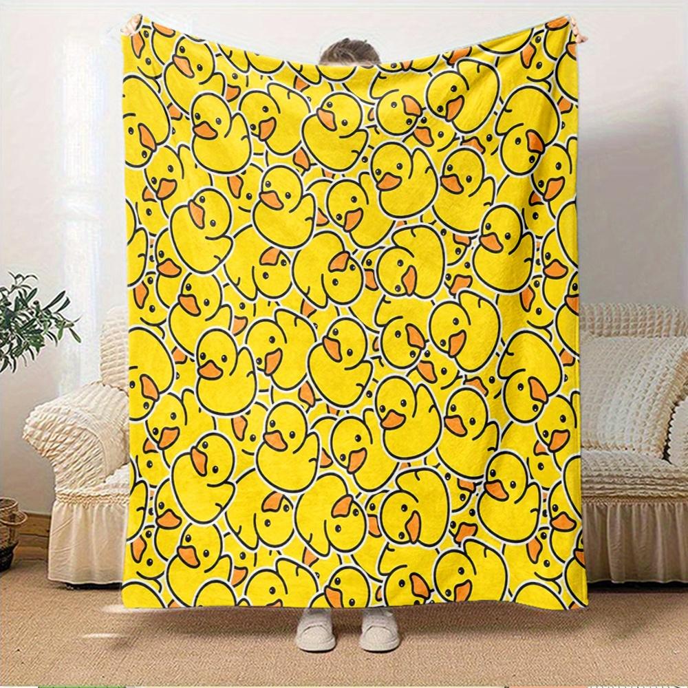 

1pc Duck Pattern YellowDigital Print Fleece Blanket - Contemporary Style, Suitable for All Seasons, Perfect for Home, Travel, or Camping - M 150x180cm