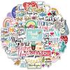 50pcs Creative Cartoon Thank You Stickers Set for DIY Journals and Notebooks