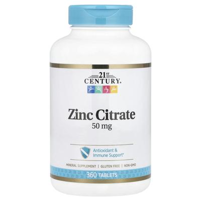21st Century, Zinkcitrat, 50 mg, 360 Tabletten