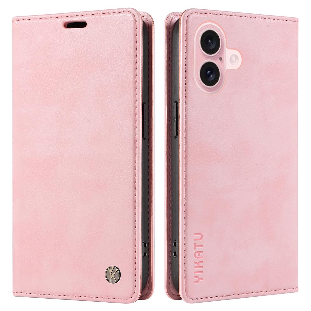YIKATU YK-006 For iPhone 16 Wallet Case Scratch-Proof Leather Phone Cover
