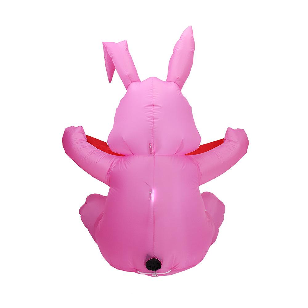 1.5M Inflatable Easter Bunny Pink LED Light Up Outdoor Decoration