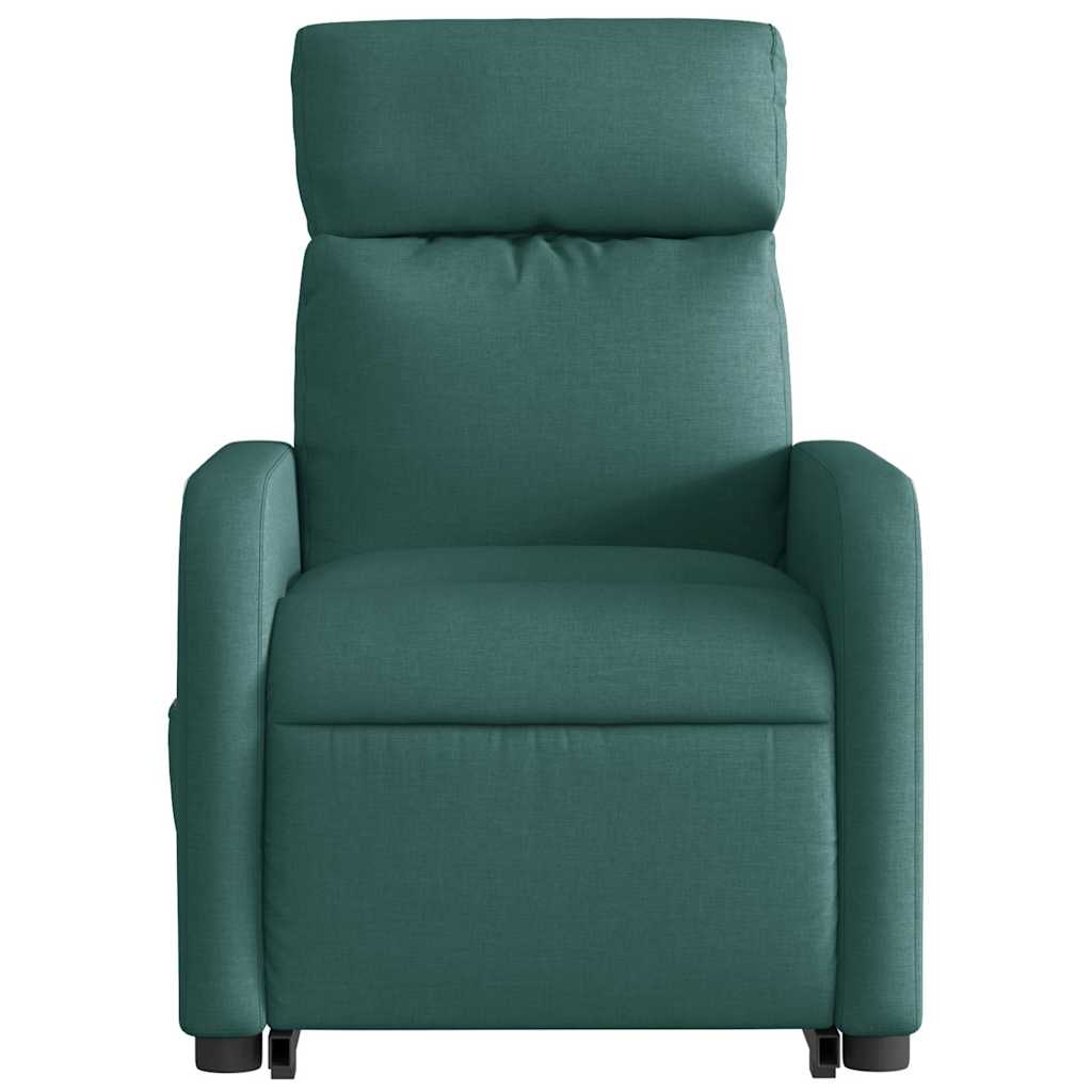 Electric Massage Recliner with Rising Function Dark Green Fabric
