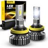 AUXITO H11 H8 H9 LED Bulbs, 400% Brighter, 6500K White Fanless Lights, Plug And Play Halogen Bulb Replacement H8 Fog Light, Pack Of 2