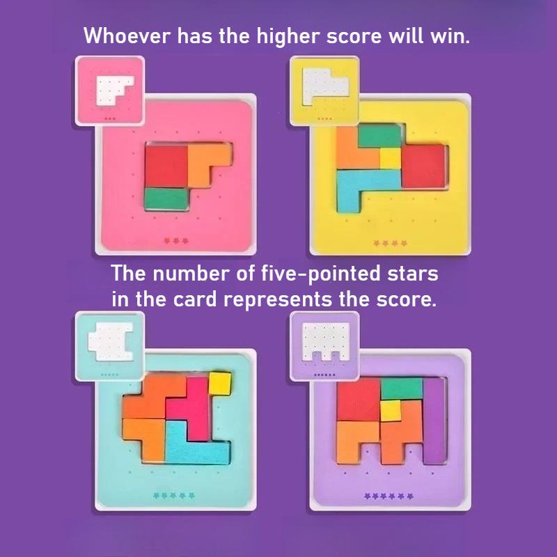 Non-Toxic Montessori Desktop Puzzle Toys Kids Battle Table Game Tangram Math Toys Building Blocks Board Color Shape Training For Kids Gift