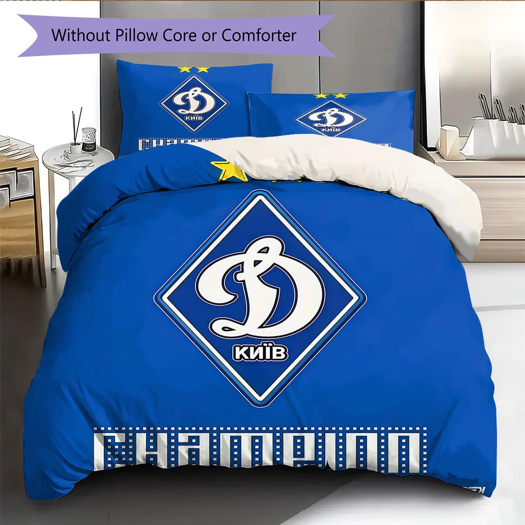 FC Dynamo Kyiv  Pattern Bedding Quilt Set Quilt Cover Pillowcase Home Decoration Birthday Gift (1 * Duvet Cover + 2 * Pillowcase, Without Core)