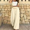 Women's Vintage Casual Wide Leg Pants Loose Fit Trousers for Daily Wear