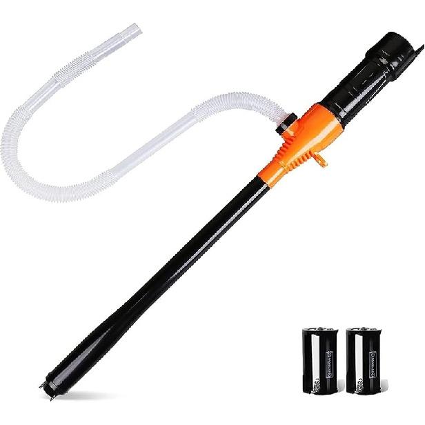 Portable Power Battery Pump, Fuel Transfer Pump Battery Operated Electric Siphon Pump For Gas, Fuel, Diesel, Water Transfer 2.4 GPM, Extra Long Hose,