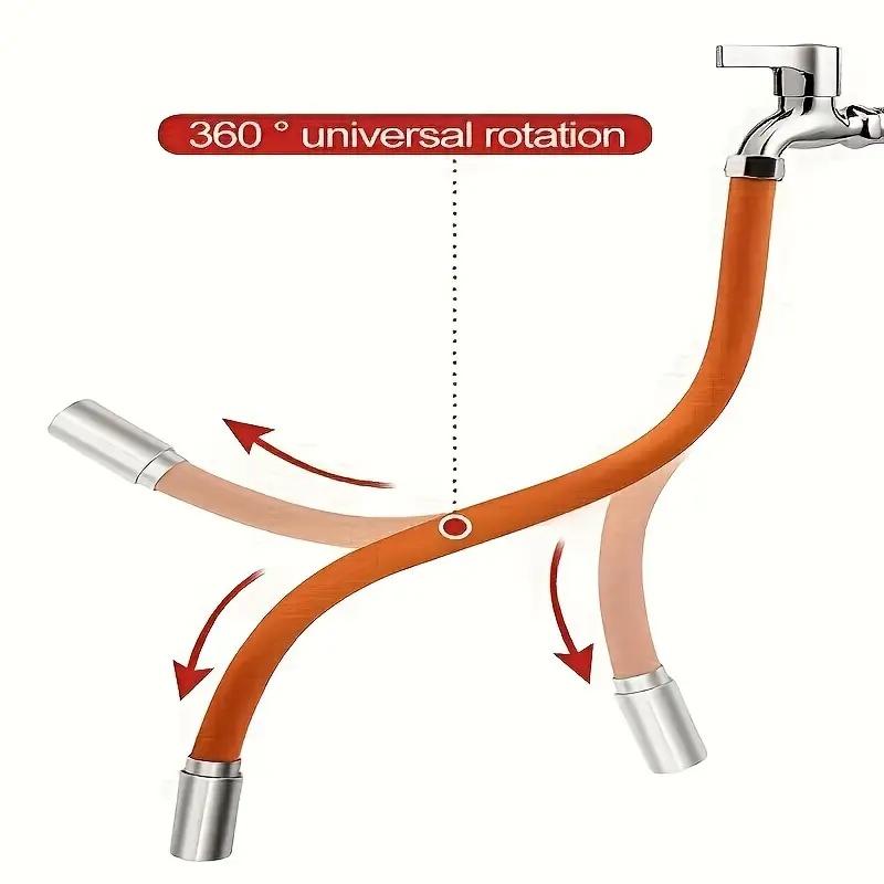 1 piece adjustable water line extension with connector, 360 degree rotary hose adapter, general purpose old threaded flat faucet
