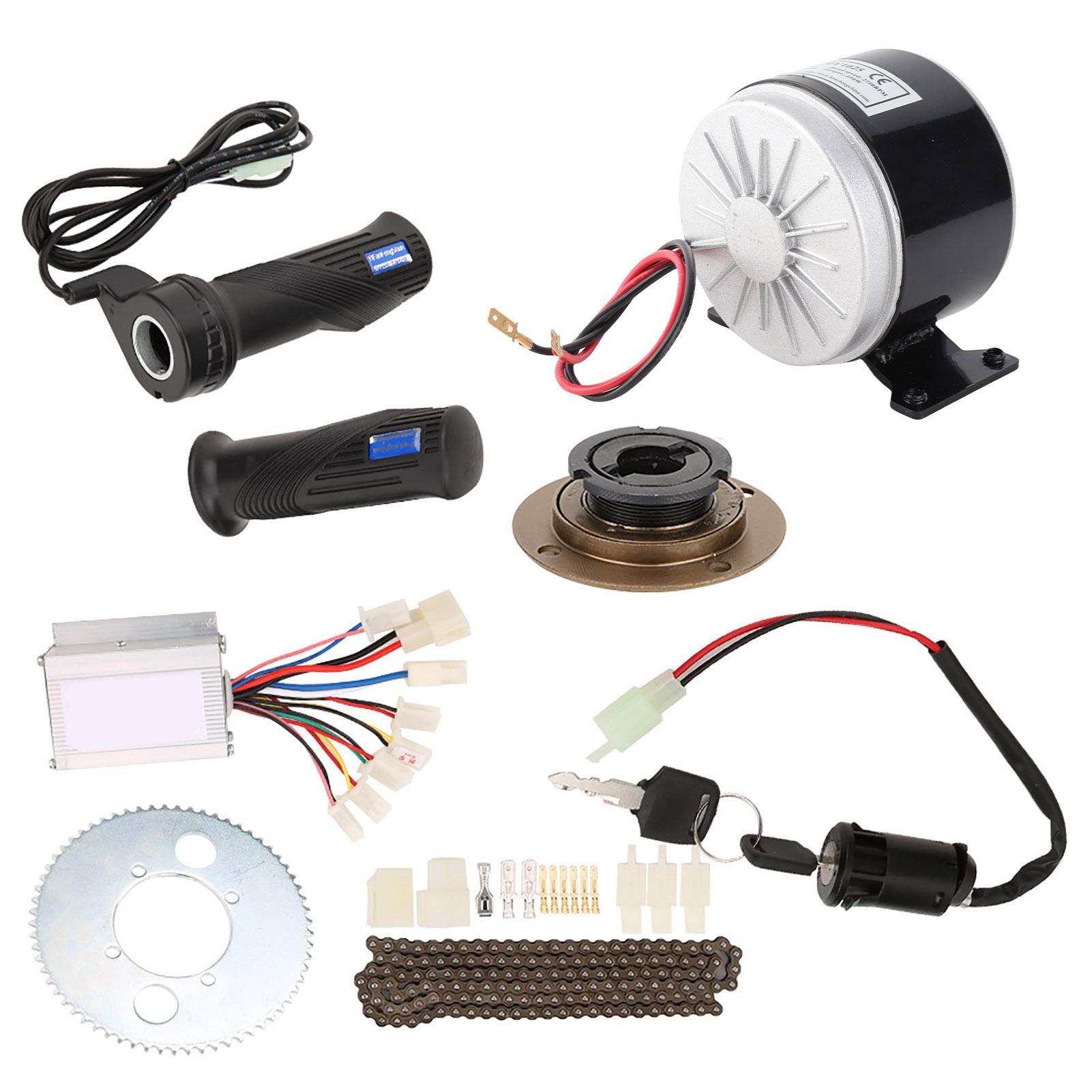 

9pcs Set 250W 24V Brush Motor Set Cycling Conversion High Speed Kit Accessory