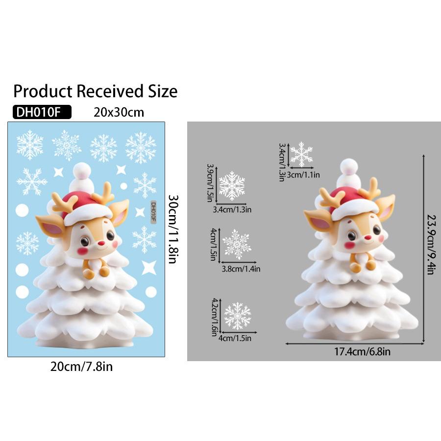 

Christmas Cartoon Window Stickers Xmas Santa Claus Snowman Elk Snowflake Window Glass Static Stickers Merry Christmas Decors