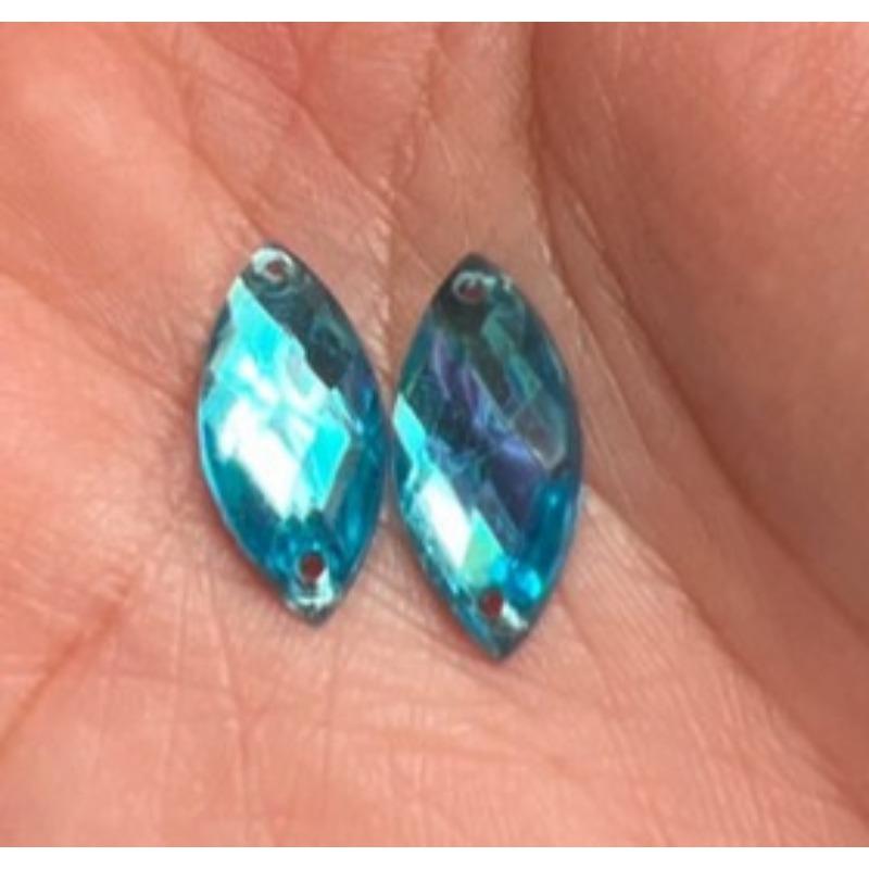 Handmade Beads Two Holes Flat Bottom Acrylic Drill Diy Costume Jewelry Accessories Horse Eye Shape Grid Surface Hand Sewing Drill Claw Drill Material