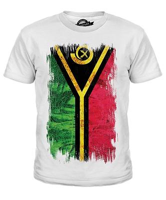 T-Shirt mit Vanuatu-Grunge-Flagge, kurzärmeliges T-Shirt, cooles grafisches T-Shirt