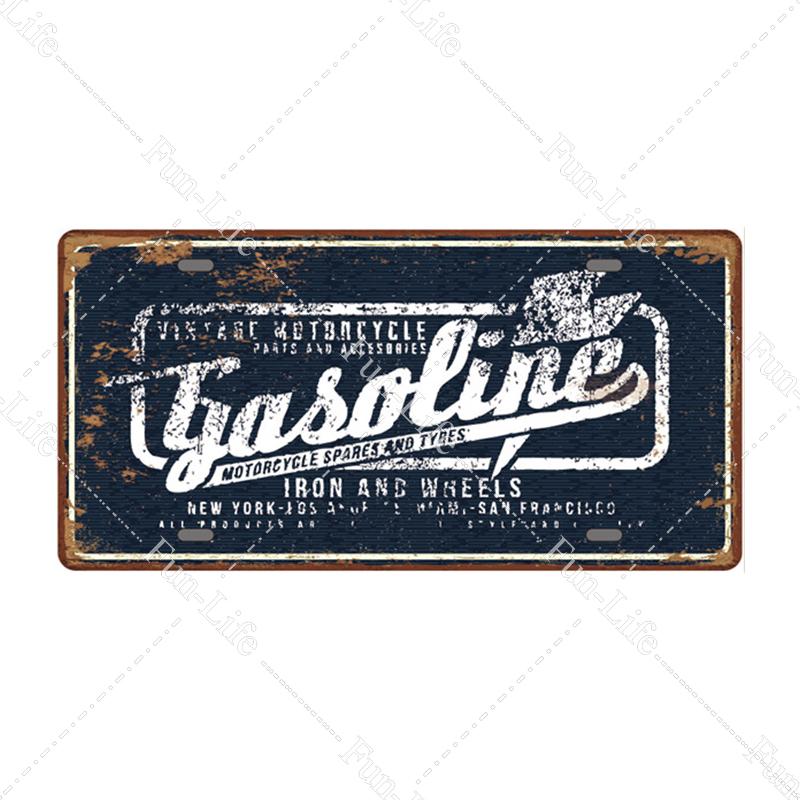 Motorcycle Vintage Metal Poster Retro Route 66 Motor Tin Signs Board / Pub / Bar / Cafe / Garage Decor 15x30cm