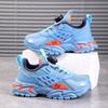 Scarpe da ginnastica con bottoni rotanti per ragazzi, in rete traspirante, antiscivolo, sportive per bambini, leggere, chunky, da corsa per scuola, all'aperto