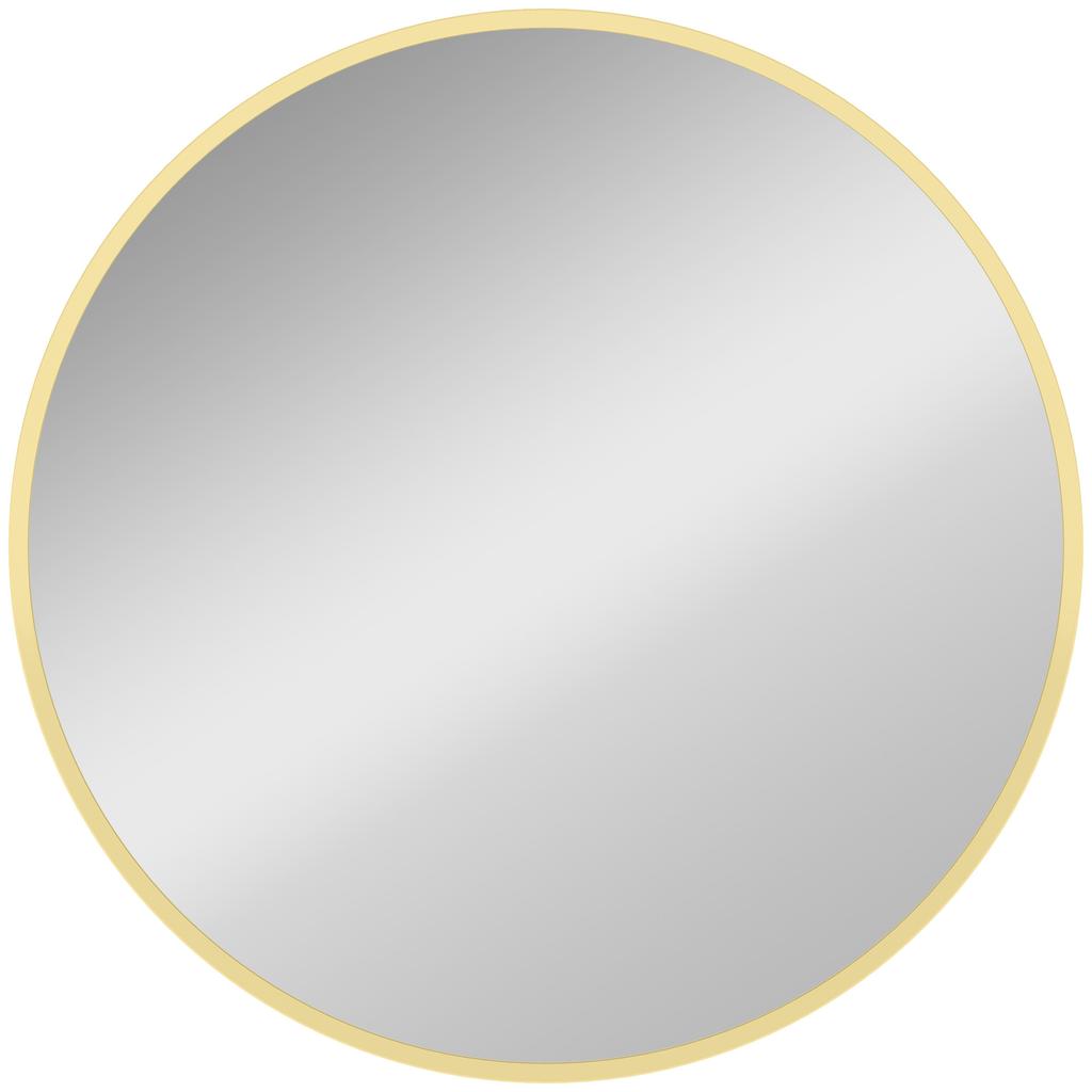 61cm Decorative Wall Mirror for Bedroom Living Room, Modern Round Bathroom Mirror for Home Decor, Gold Tone