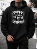 Unisex Hoodie, Casual Daily Wear, Poppy The for Man The Myth The Legend Text Graphic, Pullover Sweatshirt, Streetwear Style, Autumn Winter Season, Fro