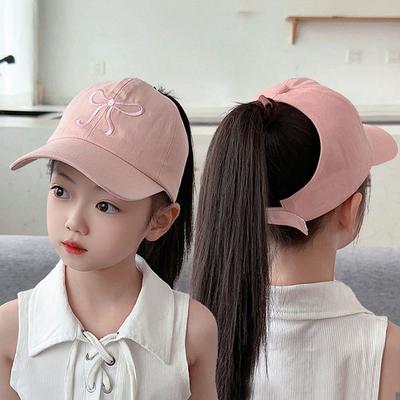 Bows Children Baseball Caps Hollow Empty Top High Ponytail Caps Adjustable Kids Summer Sun Hats Boys Girls Hip Hop Baseball Hat
