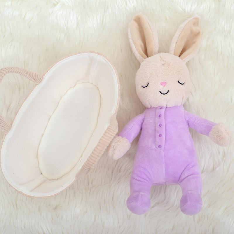 Peluche Coniglio Dormiente Riempito in Cotone PP Idea Regalo per Neonate
