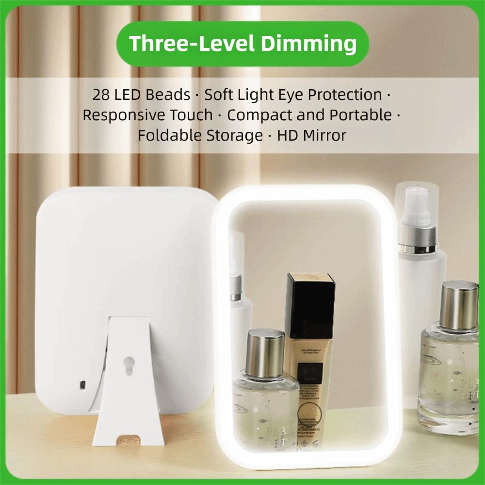 3 Colors Light Modes LED Makeup Mirror Touch Screen Beauty Mirror New Dressing Mirror