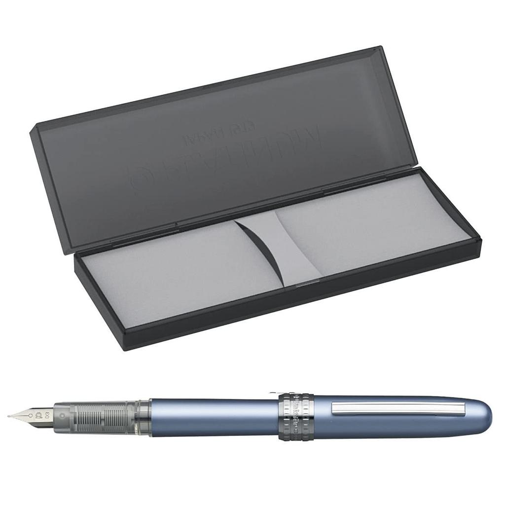 Platinum Plaisir Fine Nib Fountain Frosty Pen, Blue, PGB-1000B#57-2