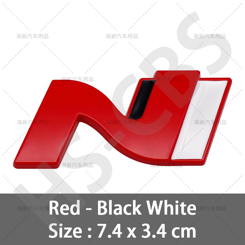 1Pc Metal N Emblem Logo N Badge Decal Nline ar Stickers For IX25 IX35 I20 I30 Kona Tucson Sonata Elantra Veloster Accent Car Styling