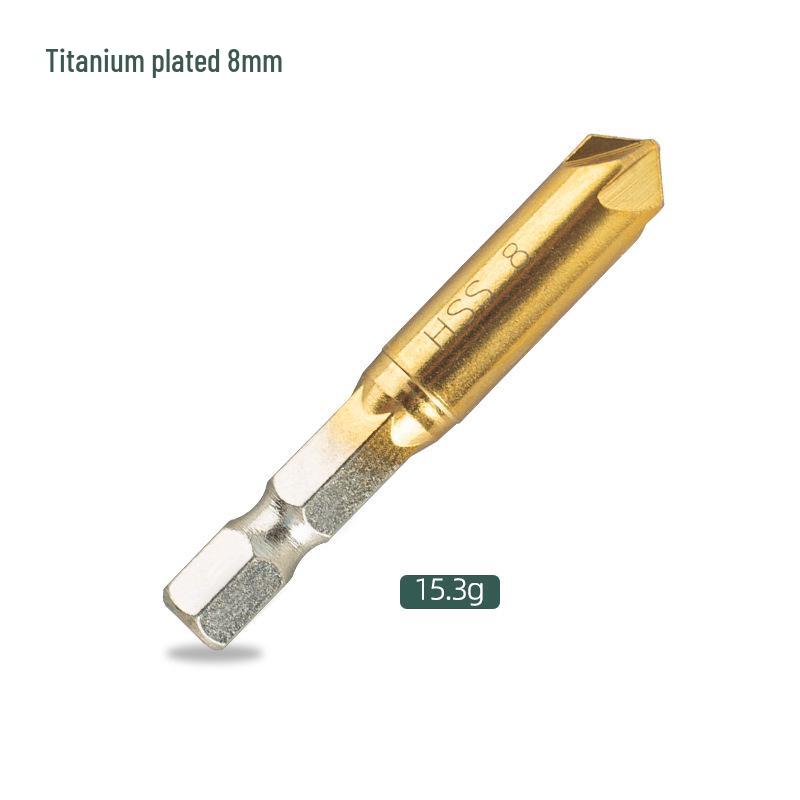 6-Piece Hexagonal Handle Titanium Chamfering Knife & 3-Piece Hole Reamer Woodworking Countersink Set (12mm, 16mm, 19mm)