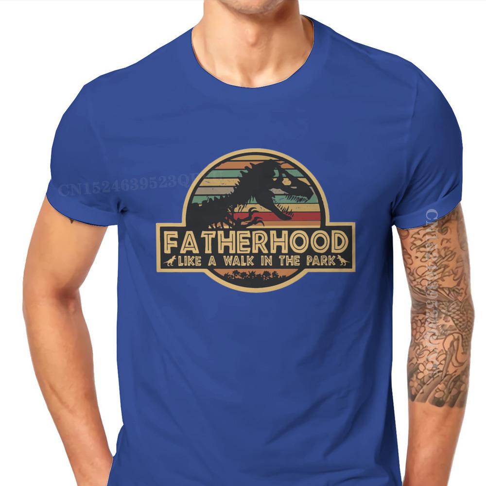 Father Day Daddy Grandpa Pure Cotton Tshirts Fatherhood Like A Walk In The Park Elegant Men T Shirts Leisure Men Clothes Ofertas