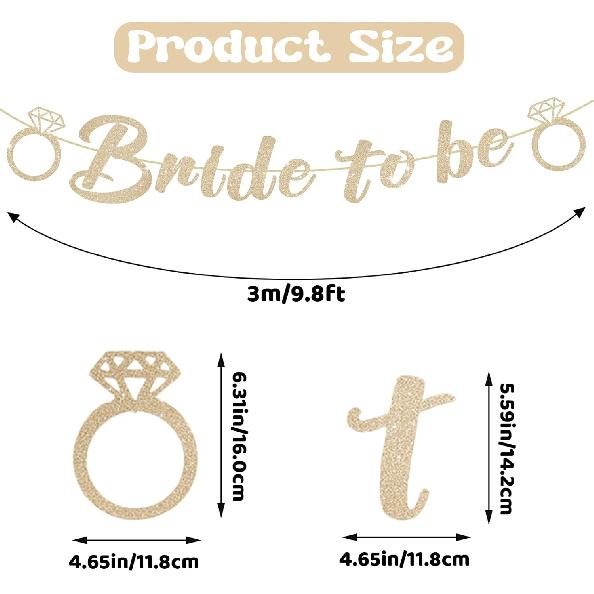 Bride To Be Banner, Pre-Strung Glitter Wedding Decorations For Reception, No Diy Bridal Shower Banner, Bride To Be Sign For Backdrop Ceremony