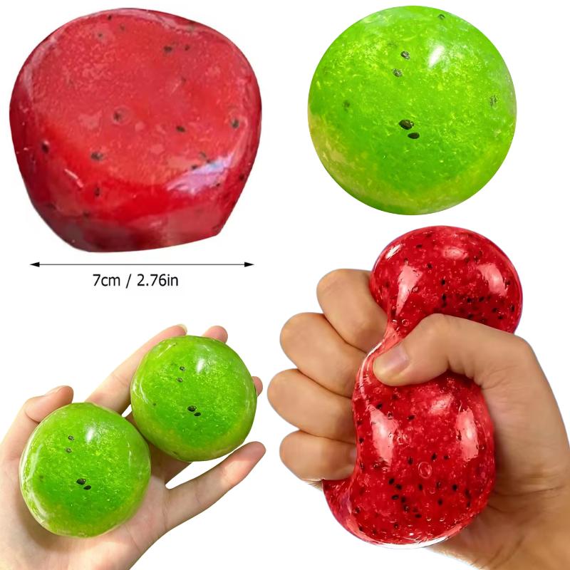 Handmade Watermelon & Kiwi Fruit Slushy Soft Squishy Squeeze Toy Realistic Fruit Simulation Model Stress Relief Gift For Adults