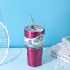 Large Capacity Stainless Steel Insulated Water Bottle Straw Female High Aesthetic Dual Drinking Car Portable Handy Student Wa...