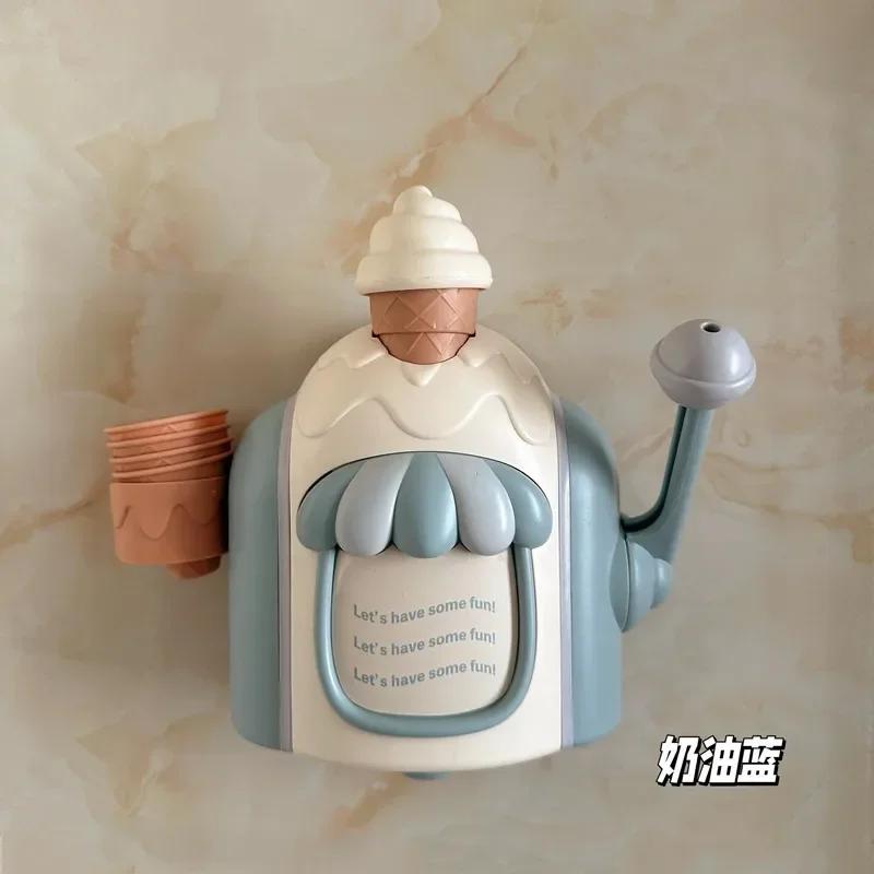 Plastics ICE Cream Foam Machine Car Bath Toys Toddler Ice Cream Maker Bubble Foam Play Machine Powerful Suction Supplies