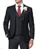 Men's 3 Piece Suit Slim Fit Business Wedding Groomsmen Prom Suits One Button Blazer Jacket Vest Trousers Tuxedo Set