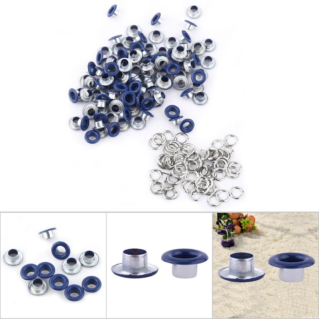 5 Farben 100Sets 5mm Metallic Scrapbooking Ösen Schnalle Leder Handwerk Bekleidung Zubehör Neu
