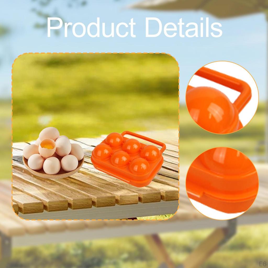 6-přihrádková krabička na vejce pro kempování a venkovní použití