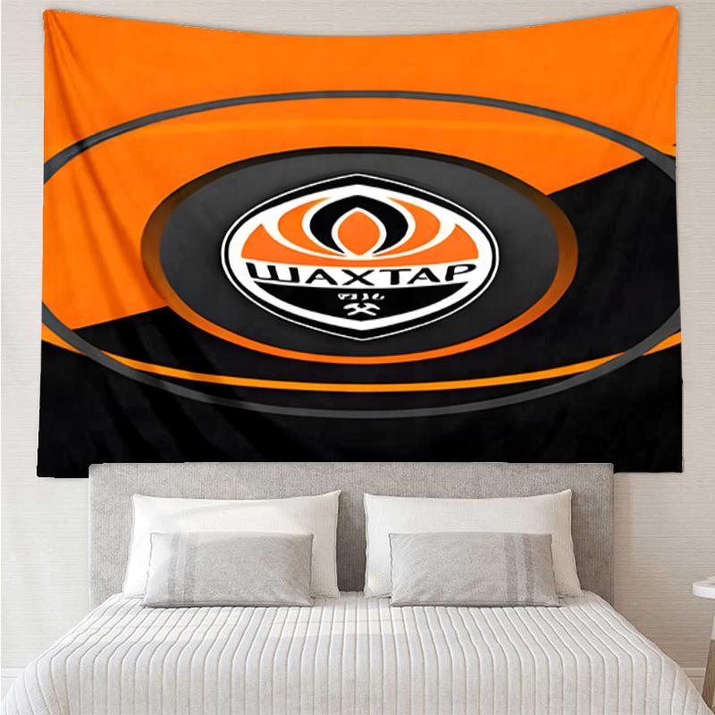 Shakhtar Donetsk Crest Design Tapestry Room Decoration Wall Hanging for Living Room Bedroom, dormitory, Birthday and Christmas gifts
