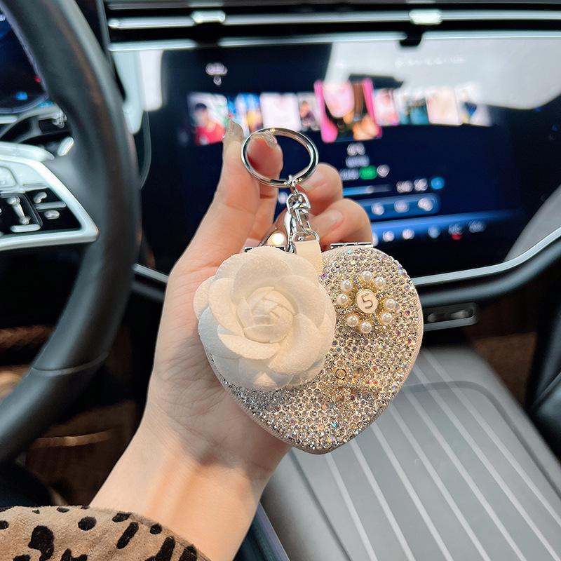 Camellia Love Diamond Keychain & Folding Mirror Ornament