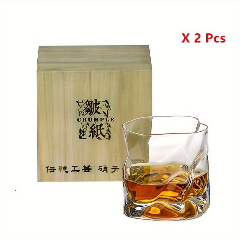 Dropshipping Whiskey Glass With Wooden Box Japanese Gift Wineglass Crystal Wine Glasses Chivas Brandy Snifter Cognac Tasting Cup