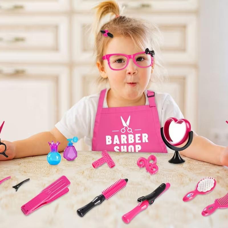 17Pcs Girls Beauty Salon Set Make Up Kit For Kid Pretend Play Toy Cosplay For Party Game Maquillage Juguetes Girls Birthday Gift