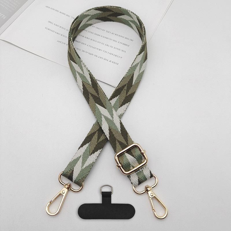 

Premium Sense Adjustable Phone Bag Lanyard Geometric Pattern Polyester Braided Belt Clip Anti-lost Universal Oblique Strap
