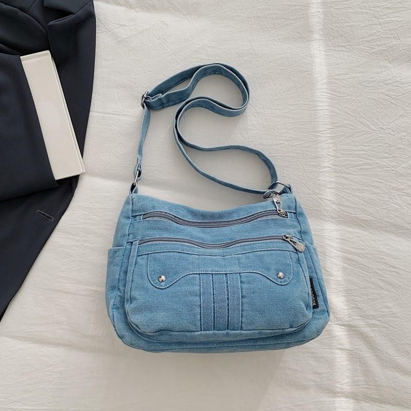 Casual Denim Crossbody Bag Women's Lightweight Commuter Shoulder Bag Fashionable New Style Versatile Korean Design