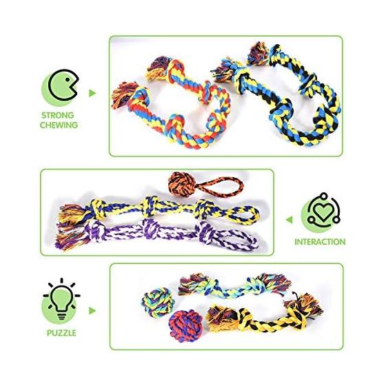 Large Dog Moo Moo Moo, Strong Dog Toys Large Breeds, Heavy Dentistry Dog Rope Toy Set for Medium Dogs, 5 Indestructible Dog Toys, Cotton Puppy Moo