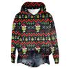 Women's Hooded Long Sleeve Christmas Printed Flannel Top Hooded Sweatshirt