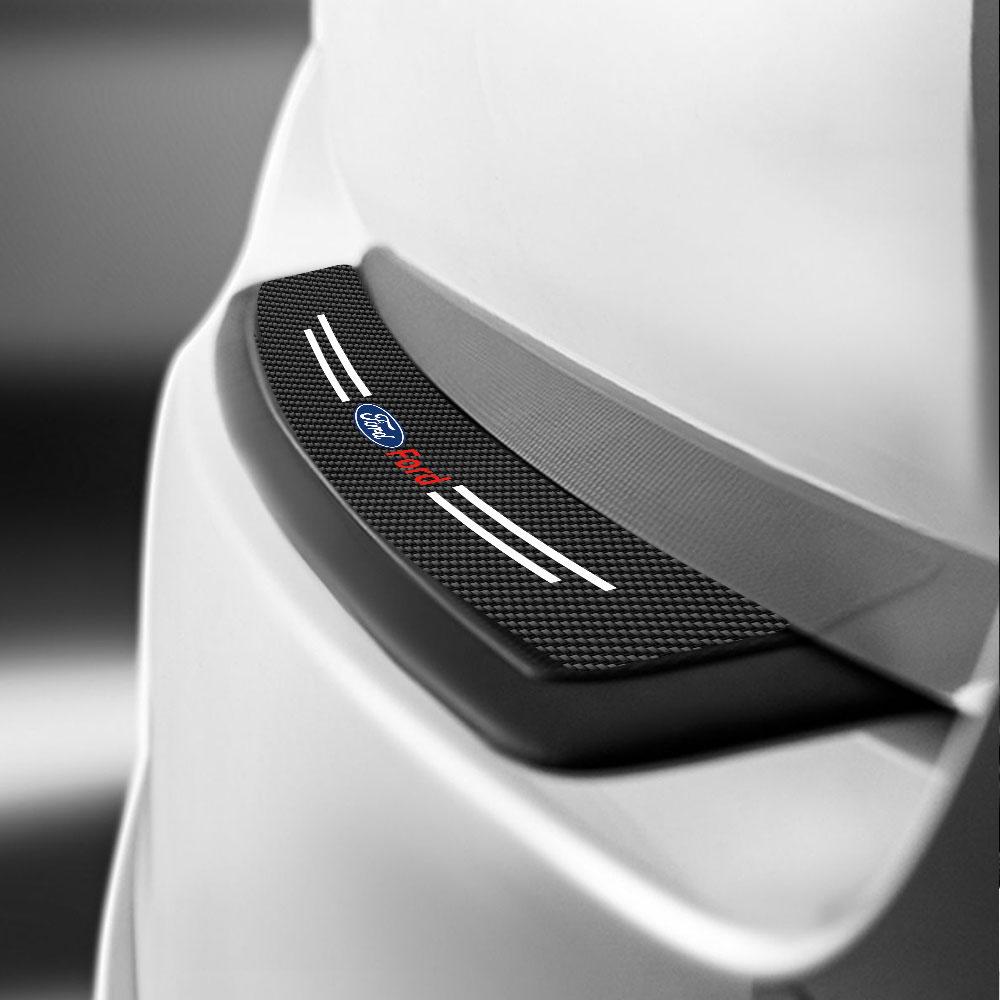 4PCS Leather Car Styling Door Sill Protector Sticker Accessories For Ford Fiesta Mondeo Fusion Explorer Escape Shelby Edge Kuga FE7