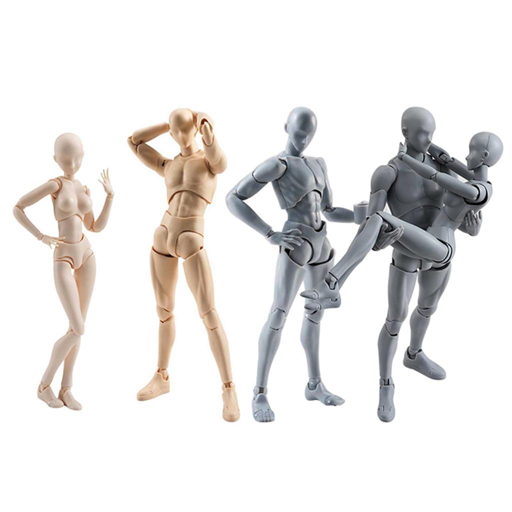 Scale Male and Female Figure Dolls with Movable Ideal for Drawing Drawing and Practice Includes Props and Stands Skin 1/12 Joints, Manga, Mannequins,