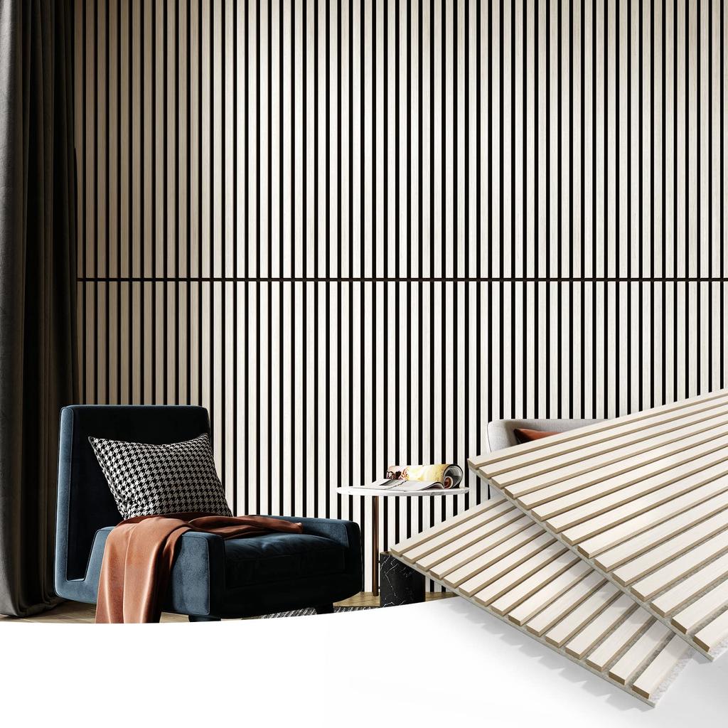 Art3d 2 Pieces Wooden Wall Sound Absorbing Material Wood Panel Wooden Soundproof Panel DIY Sound Insulation Decorative Wood Board 120x60 Model Number