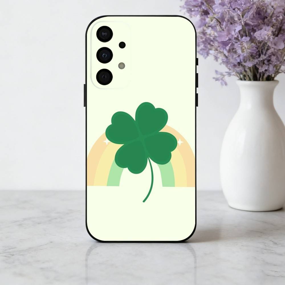 C-Clover C-Cute L-Lucky-K Phone Case For Samsung Galaxy A73,A72,A71,A70,A53,A52,A51,Soft Silicone Black Cover