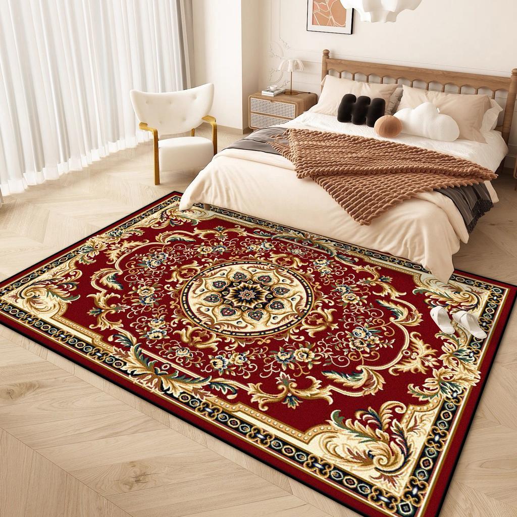 European Style Luxury Living Room Rug Big Size Antiskid Flower Design Bedroom Decor Bedend Carpet Easy Clean Entrance Door Mat