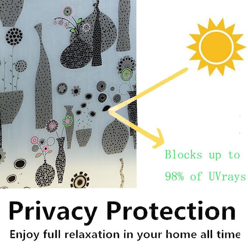 Window Privacy Film Glass WindowFilm Removable Vinyl Door Window CoveringsUV Blocking Sticker for Home Deco