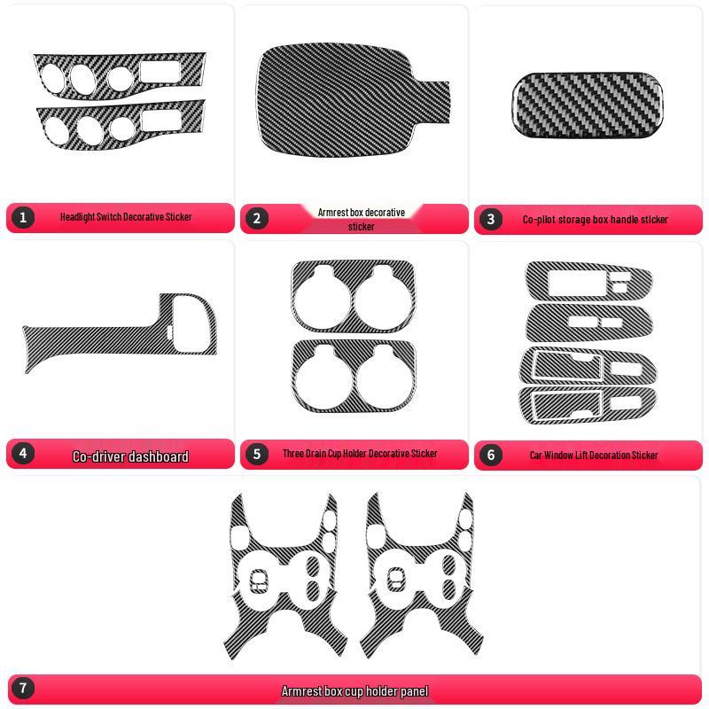 Toyota 01-07 Sequoia Karbonszálas Belső Középkonzol Pohártartó Matrica